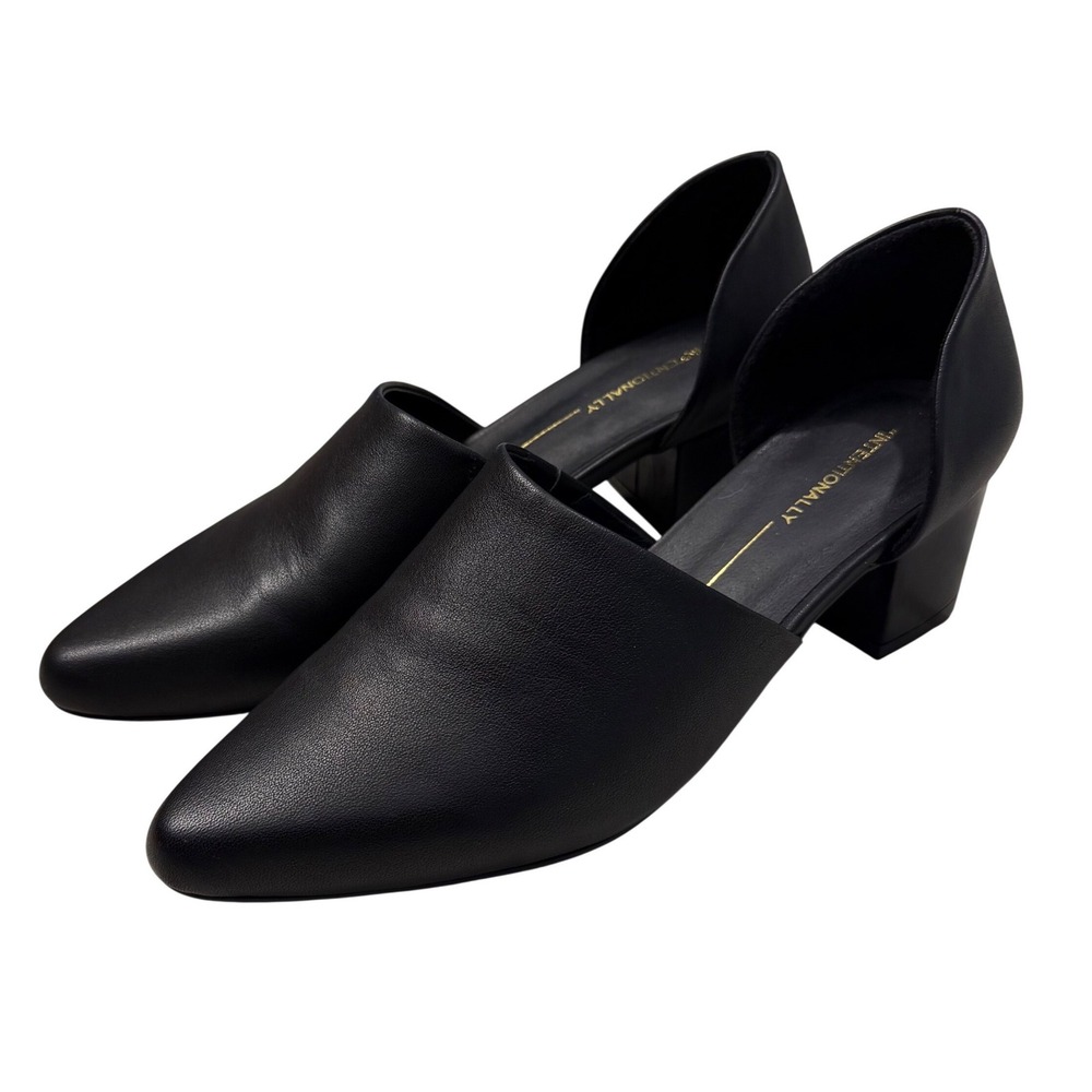Intentionally Blank Perf-Hi Heel Black Leather D'orsay Shoes Size 8 EUC